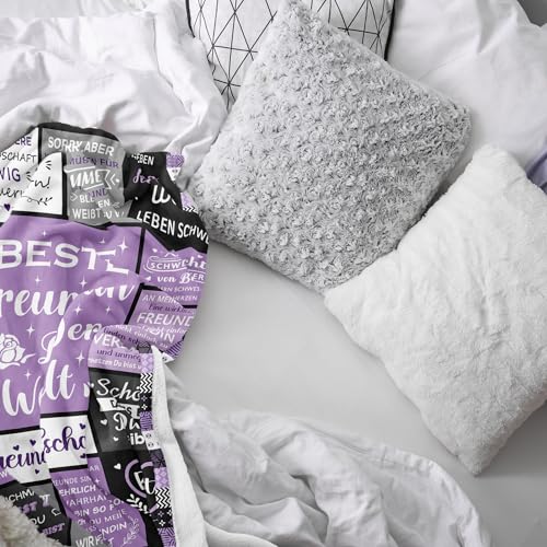 AOWINS Beste Freundin Geschenke, Geschenk für Beste Freundin, Geschenk Beste Freundin Geburtstag, Geburtstagsgeschenk für Beste Freundin, Geschenke für Frauen, Freundinnen Geschenk Decke 150×130CM