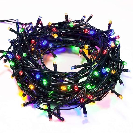 xodi Waterproof Black Wire 20 mtr String Light ||Multicolor|| Rice Light || for Diwali, Indoor, Outdoor, Yard, Garden, Path, Christmas
