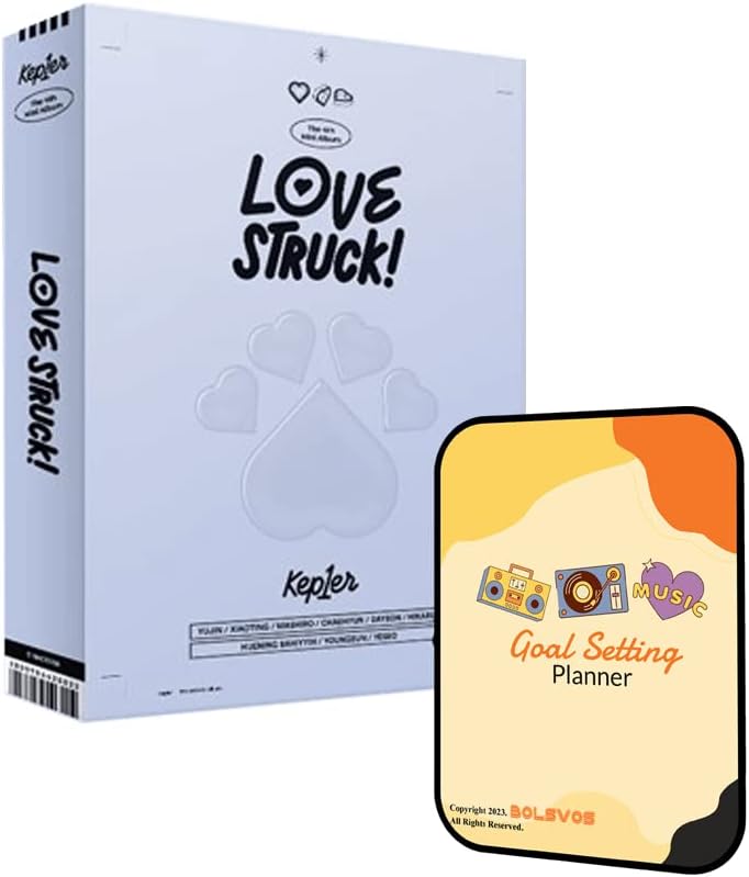 Kep1er LOVESTRUCK! Album [LOVE STRIKE ver.]+Pre Order Benefits+BolsVos Exclusive K-POP Inspired Digital Merches (Goal Setting Planner, Sticker Pack)