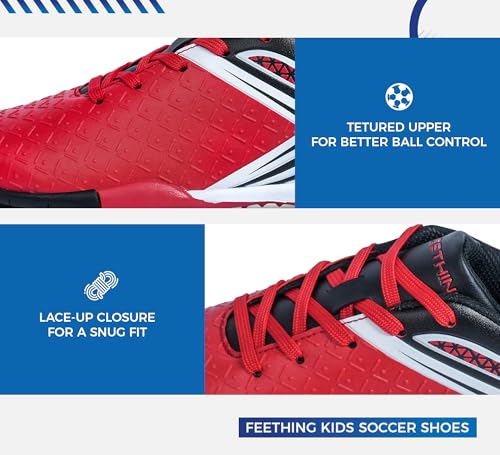 Girls Boys Indoor Soccer Shoes Kids Turf Training Football Cleats Youth TF Durable Futsal Soccer Sneaker Littel/Big Kid3