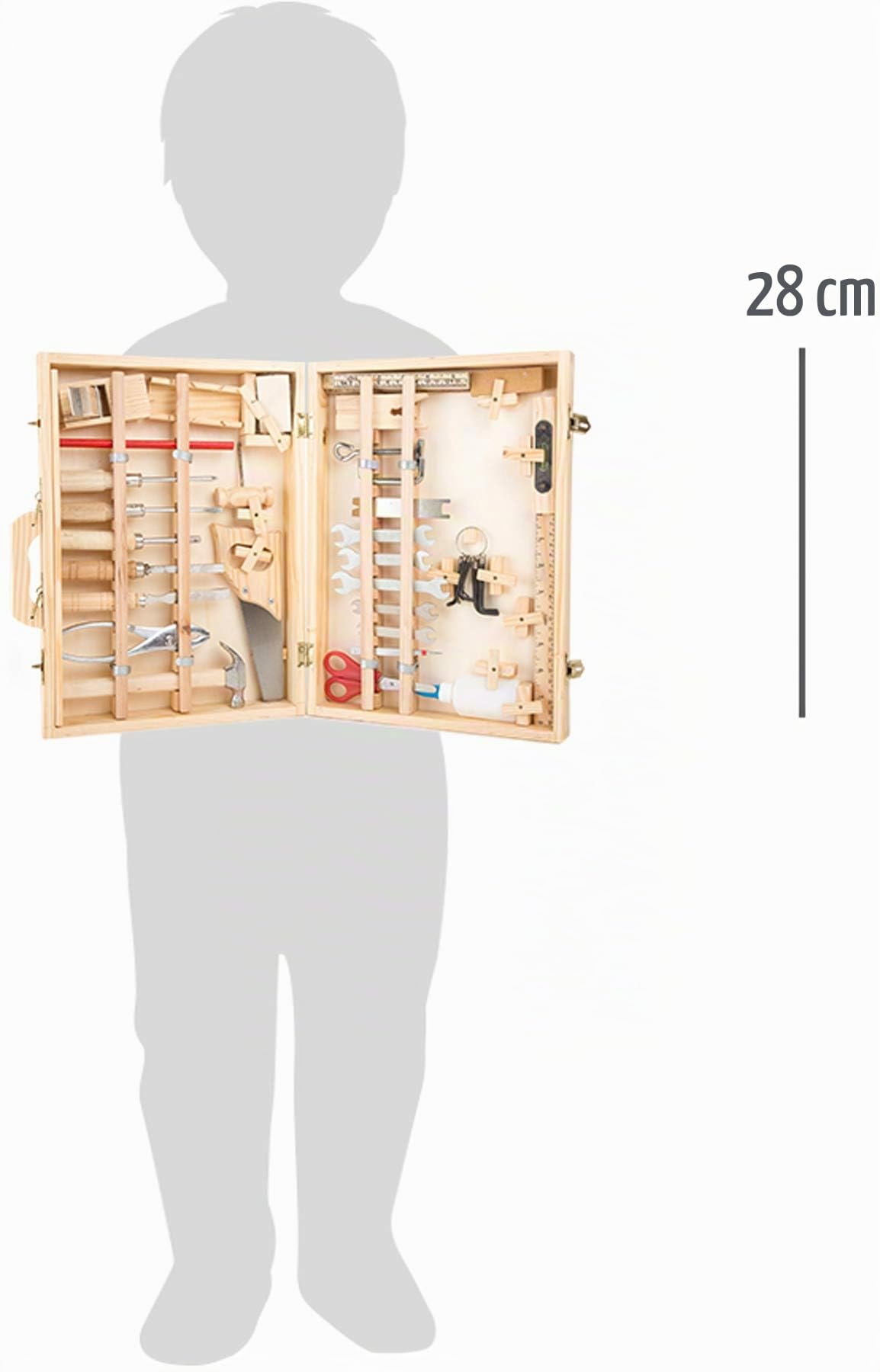 small foot Boîte à outils "Deluxe" en bois, avec marteau, scie, rabot, tournevis, etc., à partir de 6 ans, 2241