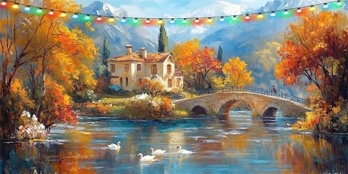Diamond Painting Automne Grand Format pour décorer une chambre cocon