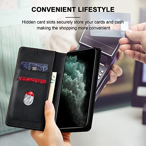 Image of Jasonyu Flip Wallet Case for iPhone 11 Pro,Black