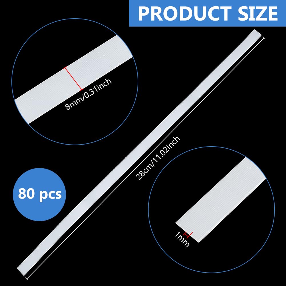 BENECREAT 80Pcs Hot Melt Glue Strips, 11inch Resin Thermal Binding Glue Strips, 8mm Wide Book Glue Tapes for Albums Pictures Files Book Binding and Repair