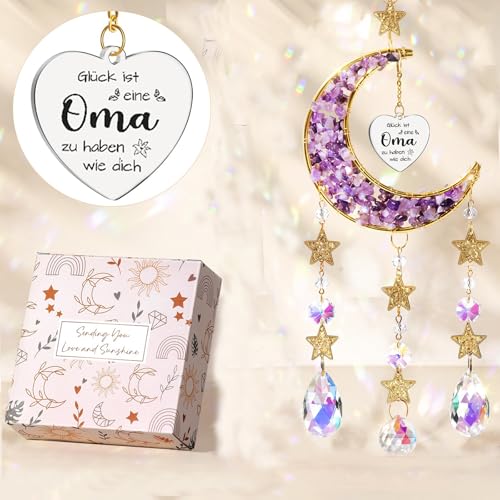 Boluoboluomi Sonnenfänger Kristall für Oma - Fensterdeko Hängend...