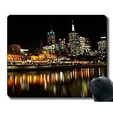 マウスパッド、都市ライトDuskブリッジハウスゴムマウスパッド