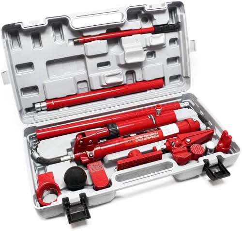 Kit Pressa Martinetto idraulico per Carrozzerie Portata 10Ton Riparazione Telaio Sollevatore Idraulico Pompa per Riparazione Auto Kit di Riparazione Carrozzeria
