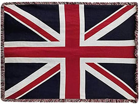 Union Jack Flag Throw Blanket with Tassels, Warm Lightweight Soft Blanket for Sofa Chair Bed Quilt Bedspread Cover Carpet British Flag Travel Blanket