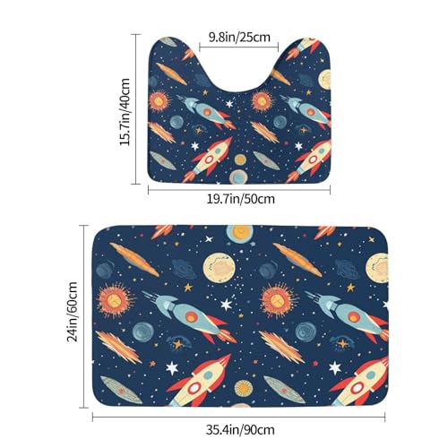 Tapis de bain en microfibre espace lot de 2 tapis de douche absorbant U