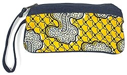 a small yellow wristlet