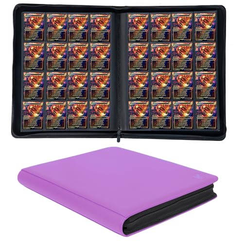 Image of 1000+ Pockets Trading Card Binder, 16-Pocket Card Ablum Compatible with MTG,Sports Cards & Other Standard Size Trading Cards (Light Purple)