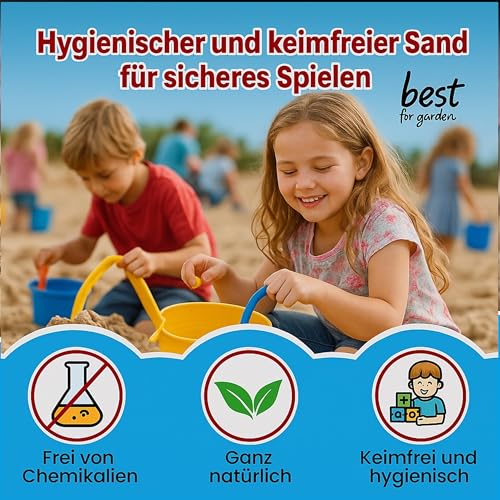 4myBaby GmbH - Spielsand 15kg | Quarz Sand für Sandkasten | Kinder Spielsand | Dekosand | Spielsand für Sandkasten | Keimfreier Spielsand | Gewaschener Feiner Quarzsand - für Sicheres Spielen