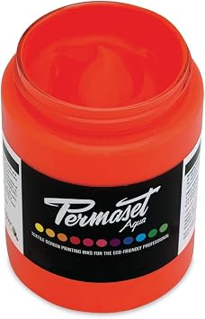 Permaset Aqua Fabric Standard Cover Screenprinting Inks - Glow Orange - 300 mL