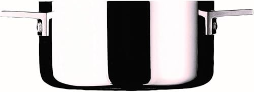 Miniatura 8 de Mepra Attiva - Olla profunda, 2 asas, acabado de acero inoxidable de tres capas, núcleo de aluminio, apta para lavavajillas, 9.4 in, color plateado