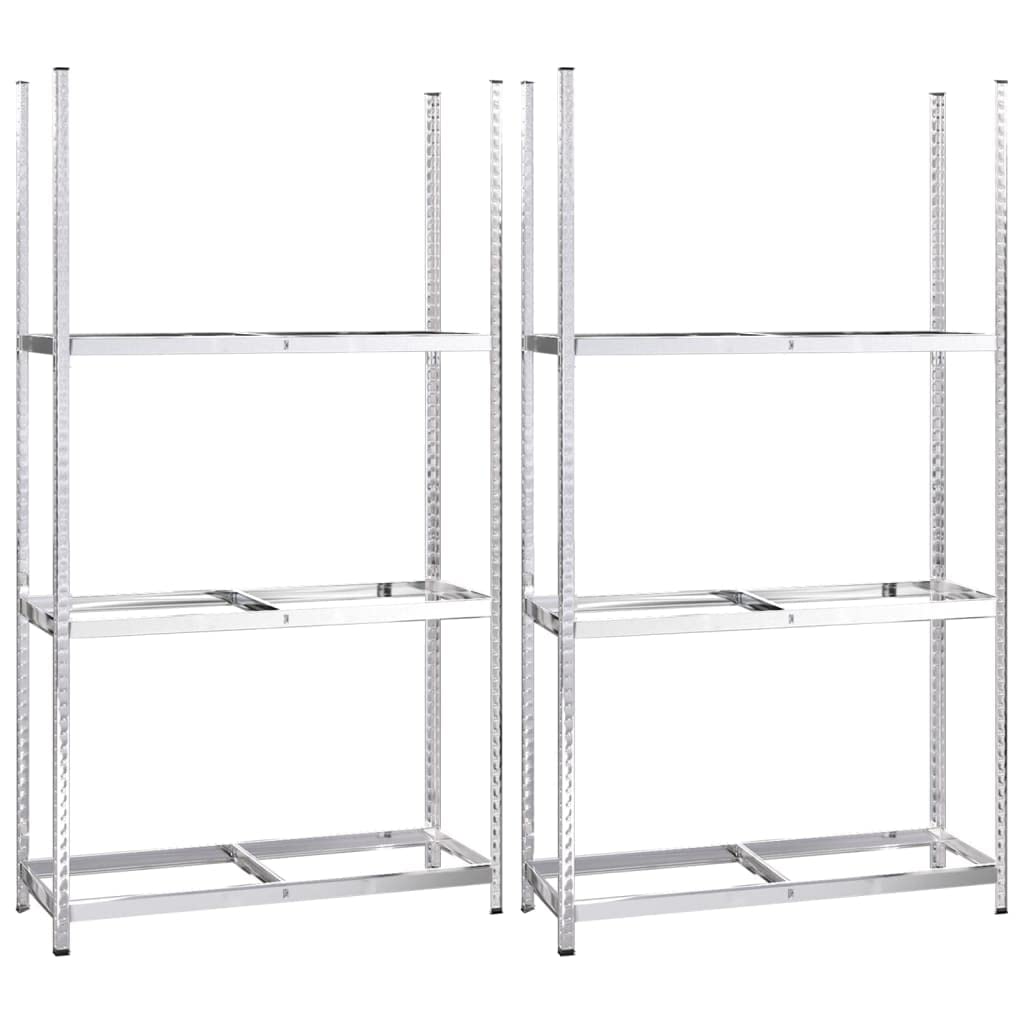 vidaXL 3-poziomowe regały na opony, 2 szt., 110x40x200 cm, stal