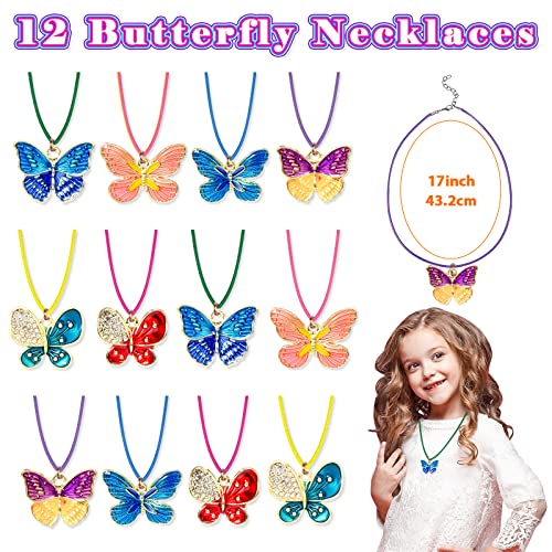 Winrayk 84Pcs Fairy Butterfly Party Favors Birthday Supplies For Girls Gift Bag Magic Flying Butterfly Necklace Bracelet Ring Hair Clip Tattoo Sticker Kids Butterfly Party Supplies Pinata Stuffer Gift #TOP2