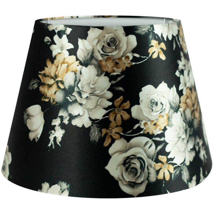 Wogati® Premium Lampenschirm | Größe: L | ØU:25cm | Farbe: Floral | E14/E27 | konisch | Baumwolle | für Stehlampen, Hängelampen, Tischlampen, Deckenlampen