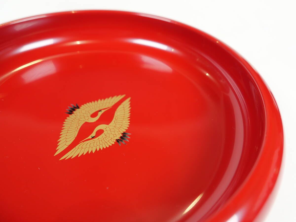 輪島塗 菓子鉢 富士山 鶴蒔絵 Amazon.co.jp: 輪島塗 天然木 漆器 金彩 菓子鉢 朱7.5 向鶴蒔絵 直径