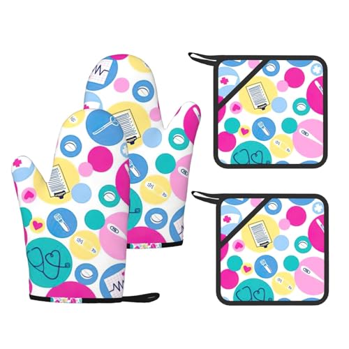 Gants de cuisine pour four motif infirmière et cuisine - 2