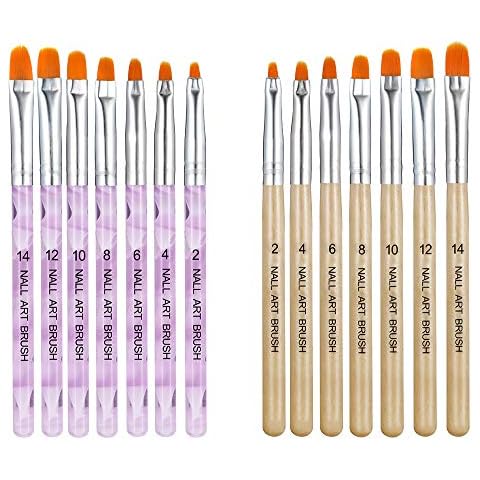 faddy-1 14 Pcs Nail Art Brushes Pen Set, UV Gel Brush Pen Nail Painting Brush Pen Nail Clean Up Brush Set for Home and Salon Cover