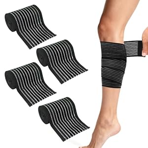 4 Pack Calf Compression Sleeve Men and Women,Elastic Calf Compression Bandage Sleeve,C alf Support & Shin Splints Bandage Wraps for Joint Pain Relief,Leg Stability Adjustable (Black)