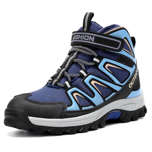 Elaphurus Zapatos de Nieve Botas de Senderismo Invierno para Unisex Niños,Azul,36 EU