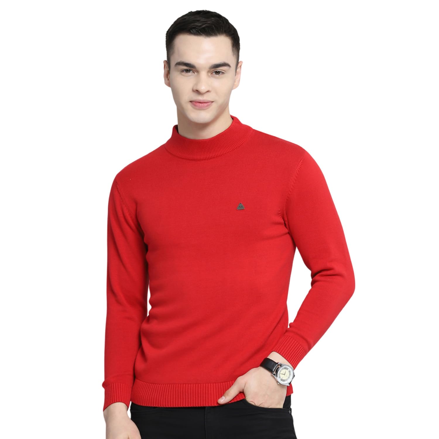 cloak & decker Mens Solid High Neck Full Sleeve Pullover-picture-17