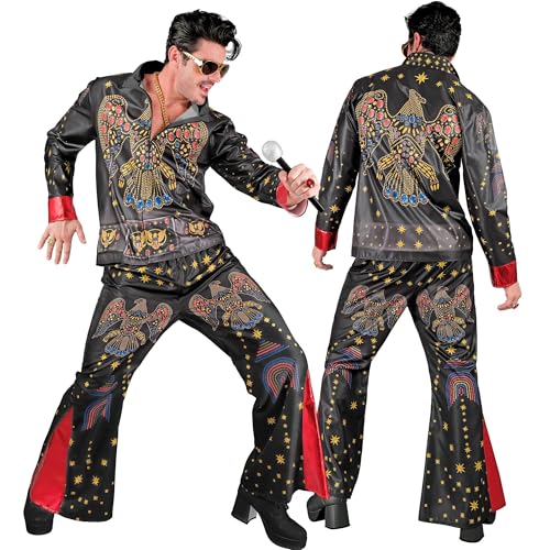 W WIDMANN MILANO Party Fashion   Disfraz de rey del rock and roll, camiseta y pantalones, traje de los años 50 para carnaval y espectáculos