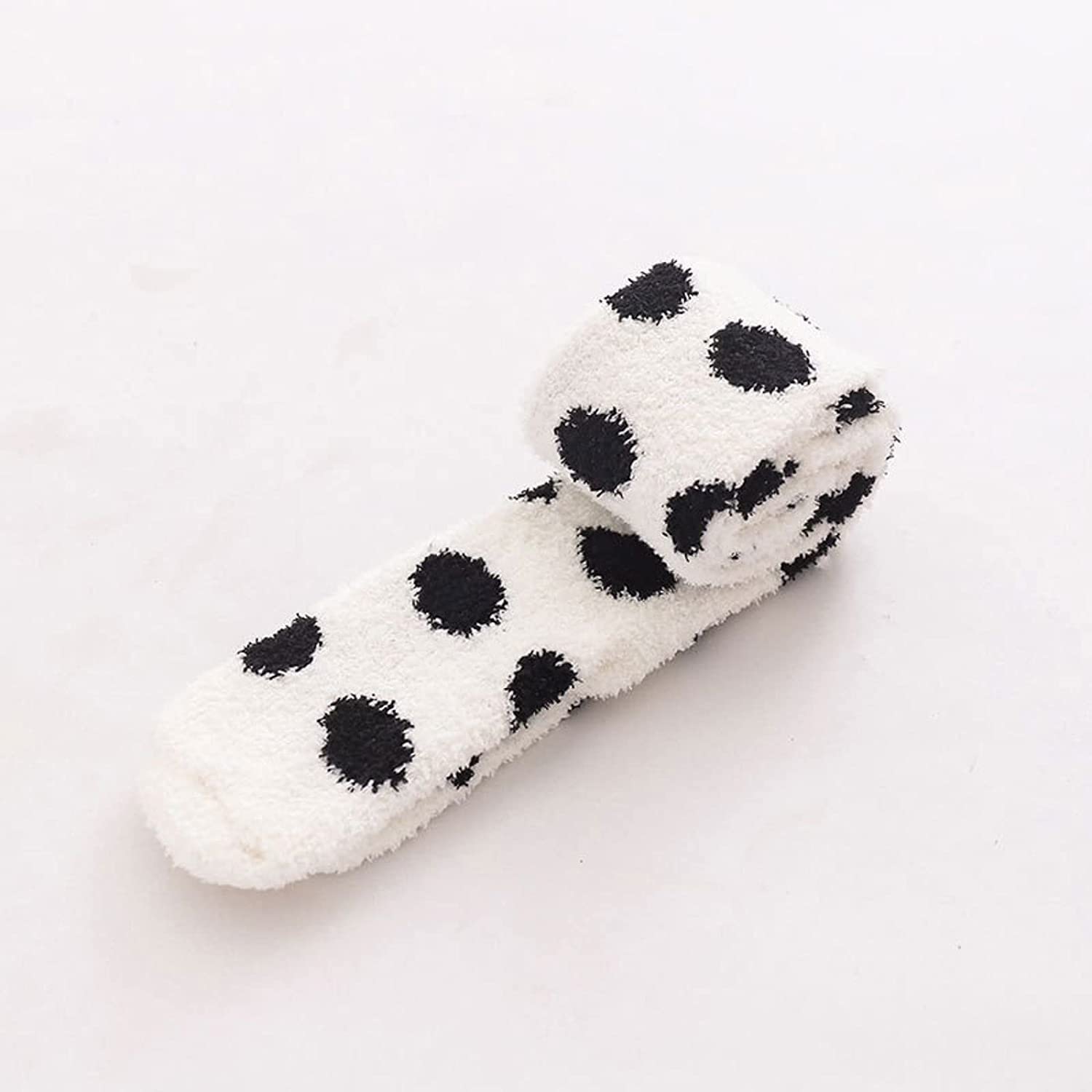 Socken Damen Herren 10 Paar Flauschige, Oberschenkelhohe Thermosocken Mit Gepunktetem Muster, Winterwärmer Über Den Kniestrümpfen Wandersocken(Black)