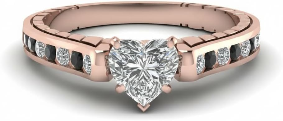 Choose Your Gemstone Cathedral Finesse Ring Rose Gold Plated Heart Shape Side Stone Engagement Rings Everyday Jewelry Wedding Jewelry Handmade Gifts for Wife US Size 4 to 12