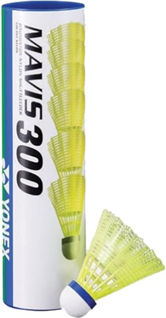 YONEX Mavis 300 Shuttle Medium Blue Speed Badminton Shuttlecock Yellow Tube Of 6
