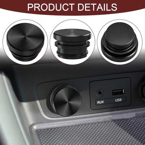 Image of Car Cigarette Lighter Plug Cover, Cigarette Lighter Covers, Aluminum Plugs Cover Car Decoration, Waterproof Dustproof Cigarette Lighter Socket Cap for SUV Truck with 12V Power Source (Black)