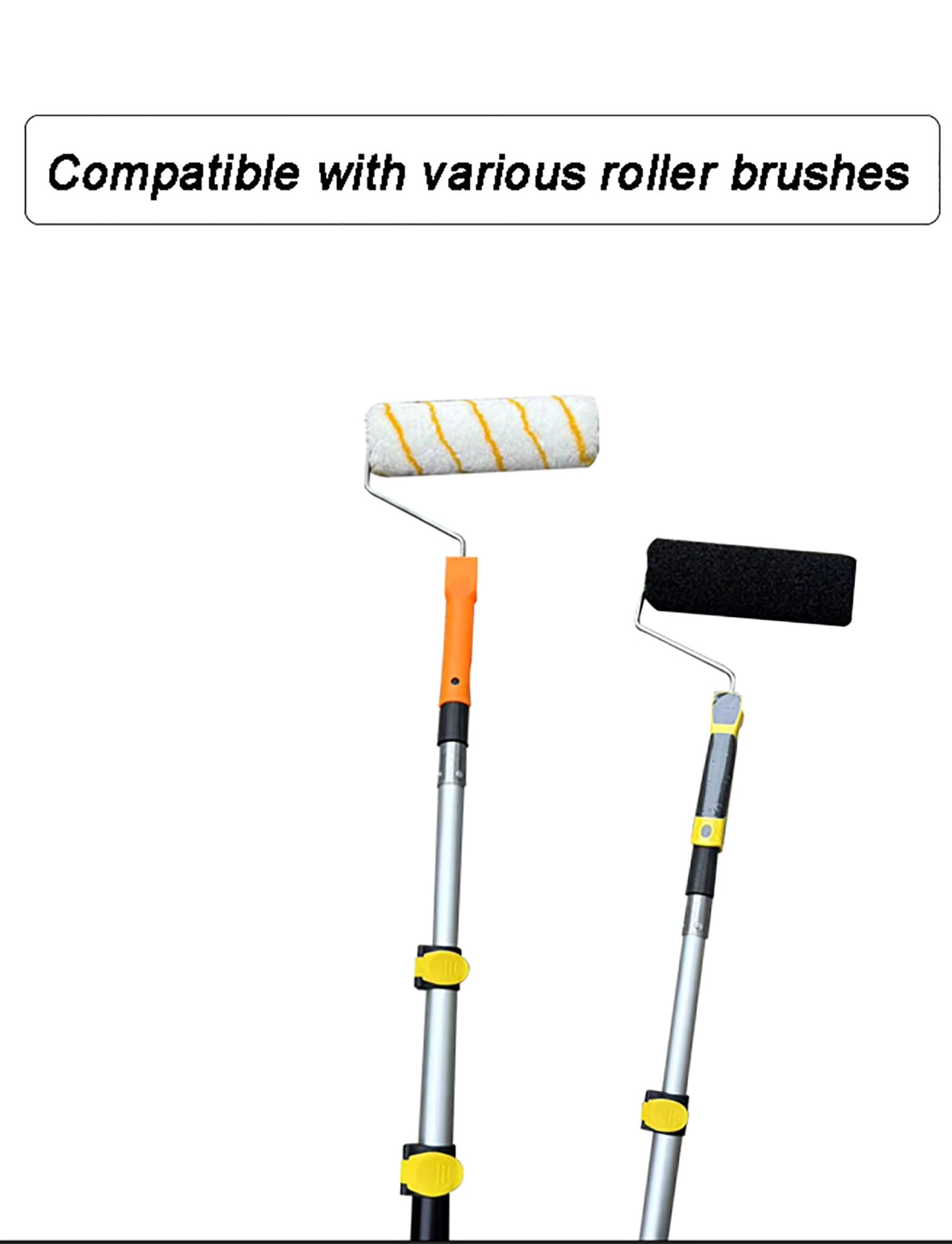 Perche télescopique légère en aluminium de 1,8 à 9,8 pieds – Multi-usages for le nettoyage des vitres, des rouleaux à peinture, des gouttières et des toits | Extensible(45-130cm)