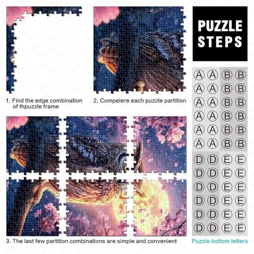 Mini puzzle de 1000 piezas de búho y luna, un regalo de cumpleaños ideal contra el estrés 5