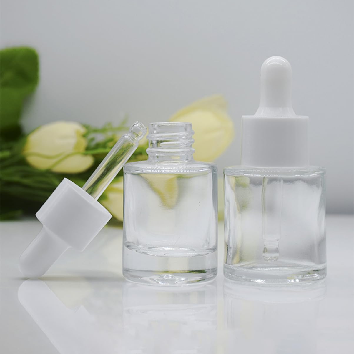 Healeved 10pezzi Fiale di Vetro Contagocce per Oli Essenziali Bottiglie di Vetro Vuote per Campioni di Olio per Conservazione di Essenze Liquide