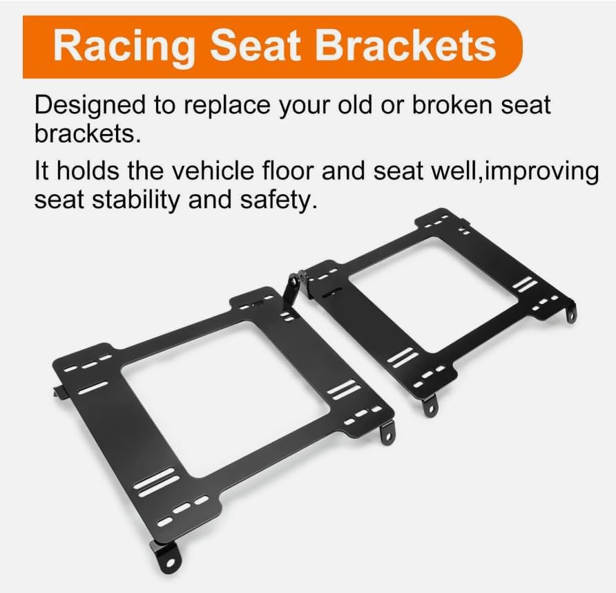 2 X Racing Seats Base Mounting Brackets Rail Track EG CX/DX/EX/Integra, Replacement for Civic OEM