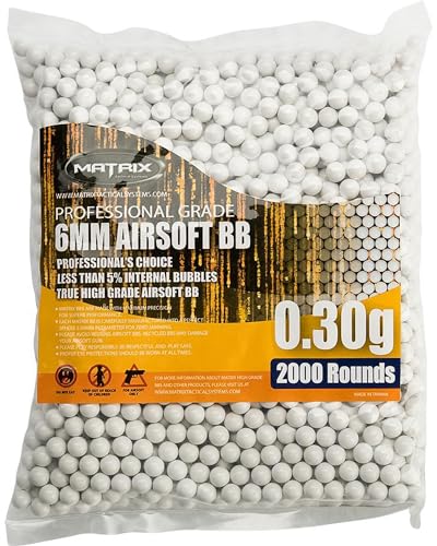 Evike Airsoft - Matrix Match Grade 6mm Airsoft BBS (Color: 0.30g / 2000 Rounds/White)