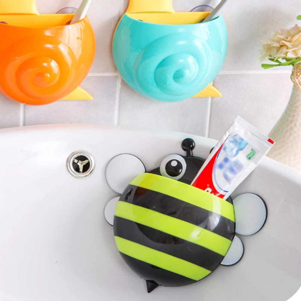 4 Piezas Portacepillos De Contenedor De Pasta De Organizador De Baño con Ventosa Caja De Cepillo De Montado En La Pared Niño