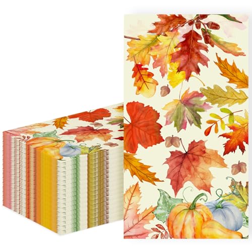 Servilletas de papel para decoración de mesa de otoño en cenas familiares y baños de invitados