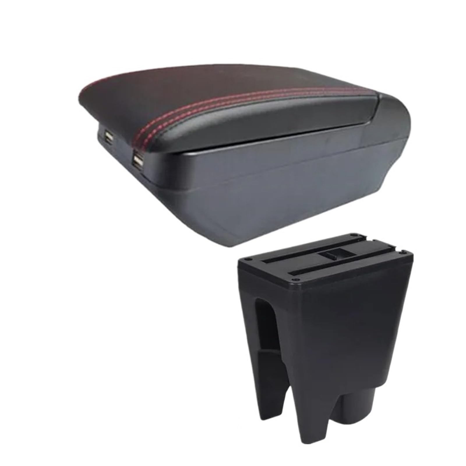 GBGWRMRYX Center Armrest Box For C1 Car Armrest Console Store Box Interior Dedicated Retrofit Accessories Arm Rest(H red line 4USB)