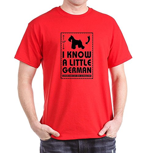CafePress I Know A Little German- Schnauzer Red T-Shirt 100% Cotton T-Shirt
