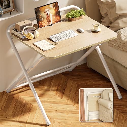 Huuger Folding Desk with 3-Level Adjustable Height and Tablet Slo...