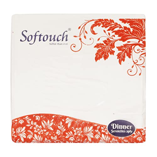 Image of Softouch 2 Ply Tissue Paper Napkin | 60 Packets | 50 Pcs per Packet | Size 40x40 cm | Total 3000 Napkins | Soft & Absorbent | Ideal for Parties, Restaurants, and Homes