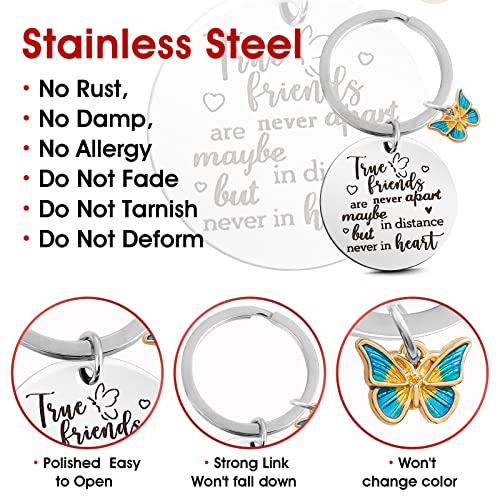 Ouligay True Friends Keychain Friendship Gifts For Women Best Friends Keychain Bff Long Distance Friendship Gifts Bestie Friends Leaving Apart Going Away Gift For Women Birthday Christmas #TOP2