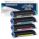 LCL 124A Toner Cartridge Replacement for HP Q6000A Q6001A Q6002A Q6003A Compatible with HP LaserJet 1600 2600 2605 1015 1017 Color Series 2600n 2605d 2605dn 2605dn xi 2605dtn CM1015 Printer (KCMY)