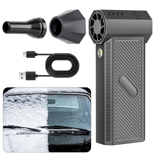 Snow Master Pro,Snow Master Pro LED Turbo Blower,Mini Turbo Snow Blower,3 Gear Adjustable Super Power Turbo Breeze Electric Blow (Light Black)