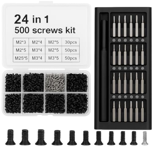 Image of 24-in-1 Precision Screwdriver Set with 500 PCS Screws Combo
