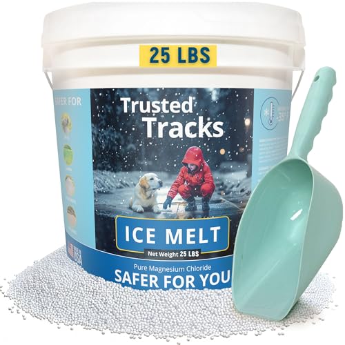 FIREKI Ice Melt, Pet Safe Ice Melt 25 LBS Premium Snow Melter, Pure Magnesium Chloride, Safer for...
