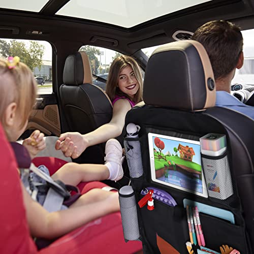 Backseat Car Organizer 2 Pack, Kids Back Seat Organizers And Storage, Kick Mats Back Seat Protector With Touch Screen Tablet Holder, Car Travel Accessories, Kick Mat With 6 Storage Pockets #TOP7