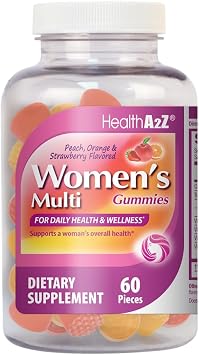Women Multivitamin Gummies, 60 Gummies Peach, Orange & Strawberry Flavors